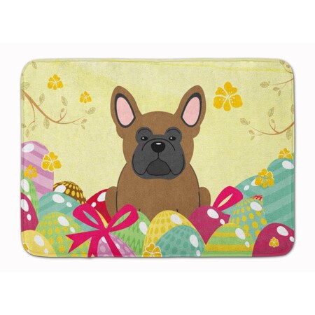 Carolines Treasures Easter Eggs French Bulldog Brown Machine Washable Memory Foam Mat BB6013RUG